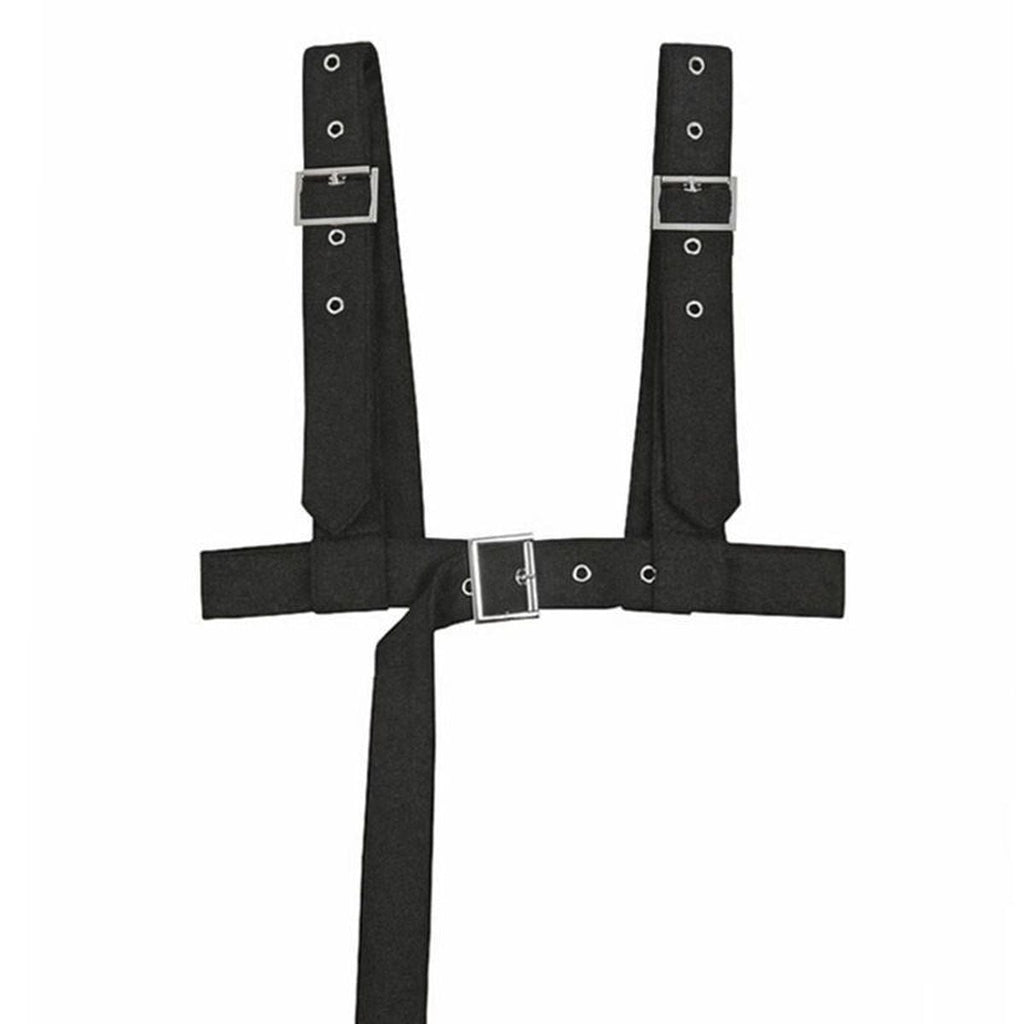 Stylish Felt Dress with Suspenders