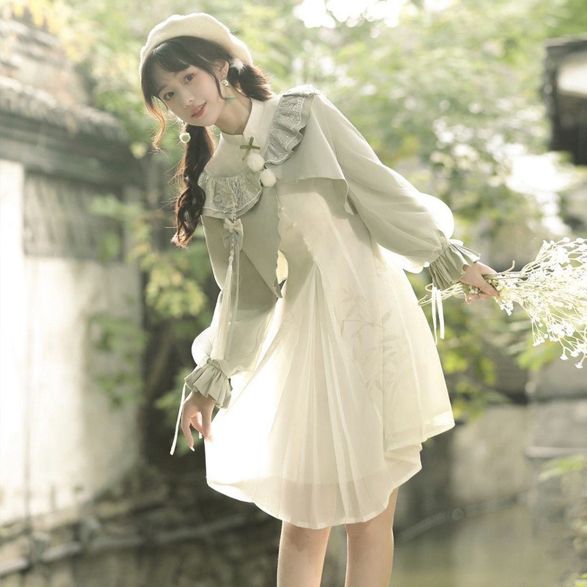 Chinese-Style Frill Dress
