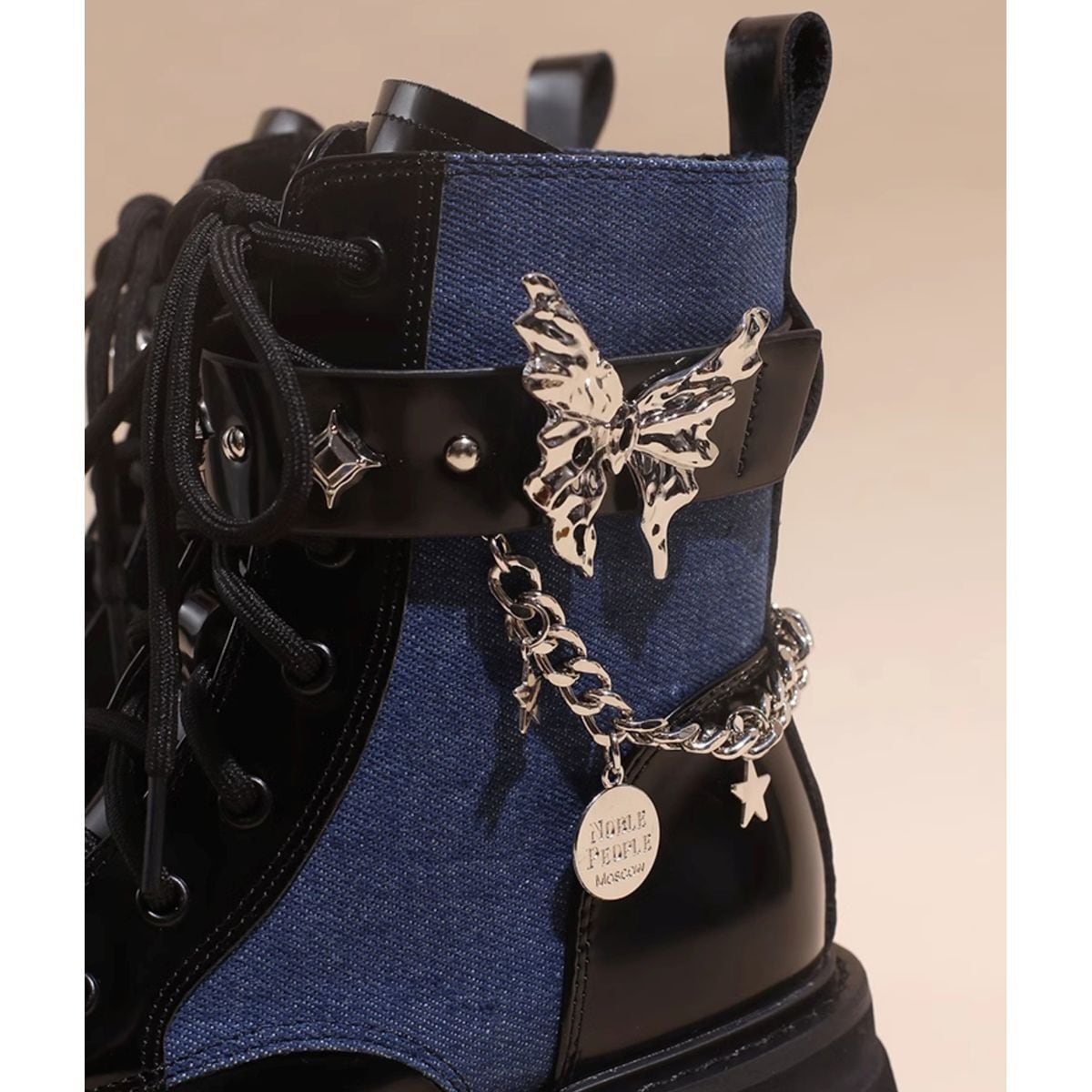 Butterfly Strap Chain Boots