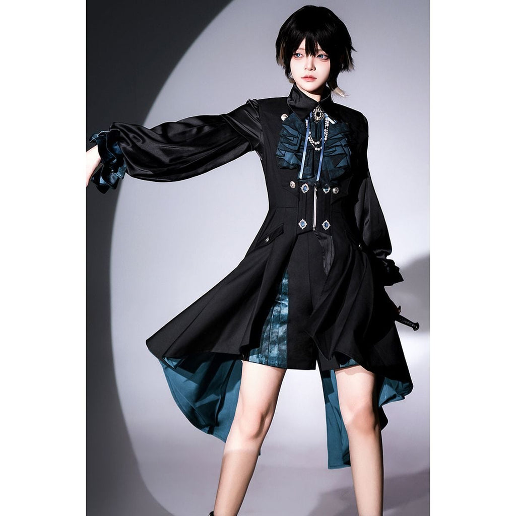 Noble Black and Blue Prince Attire