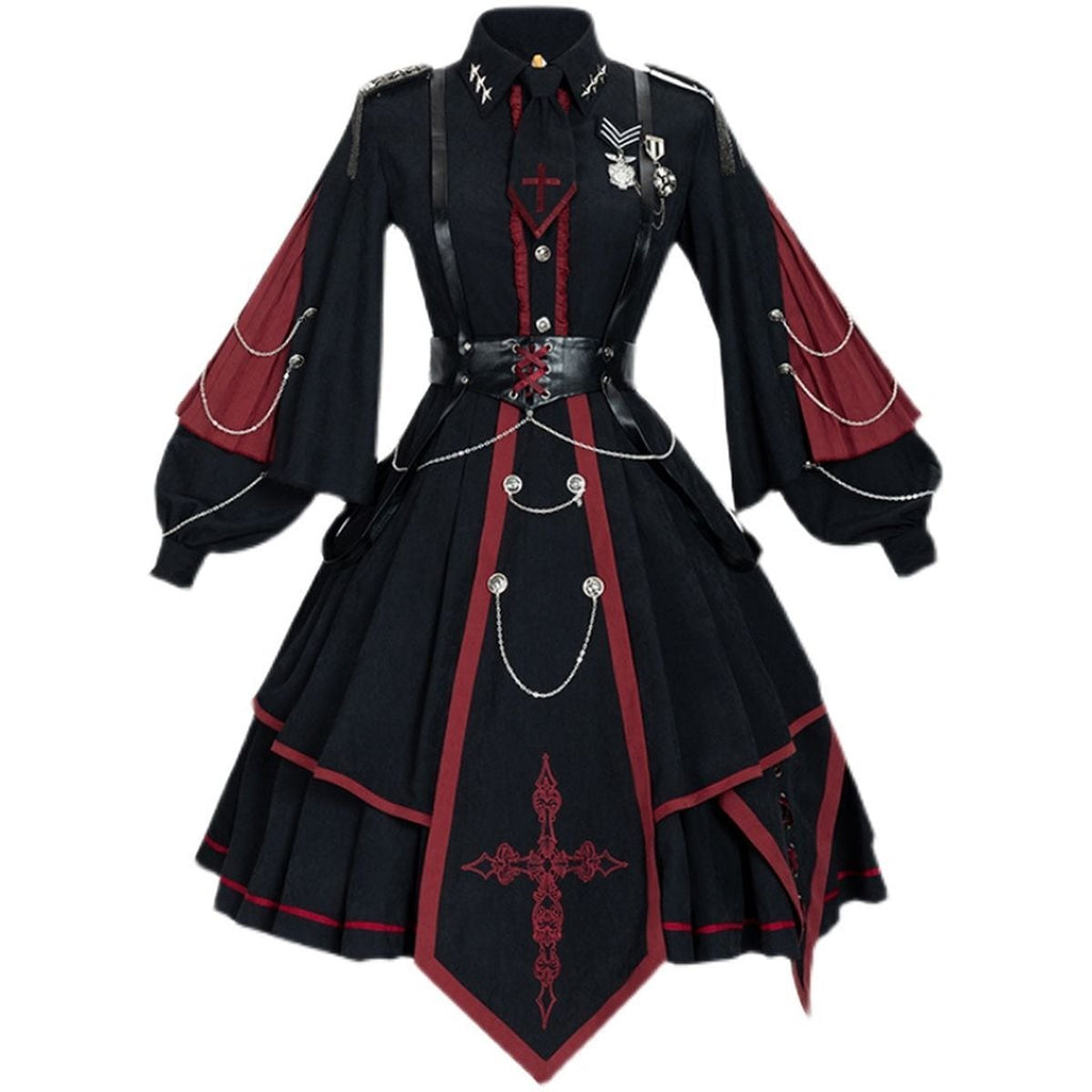 Cross Chain Military Lolita Dress