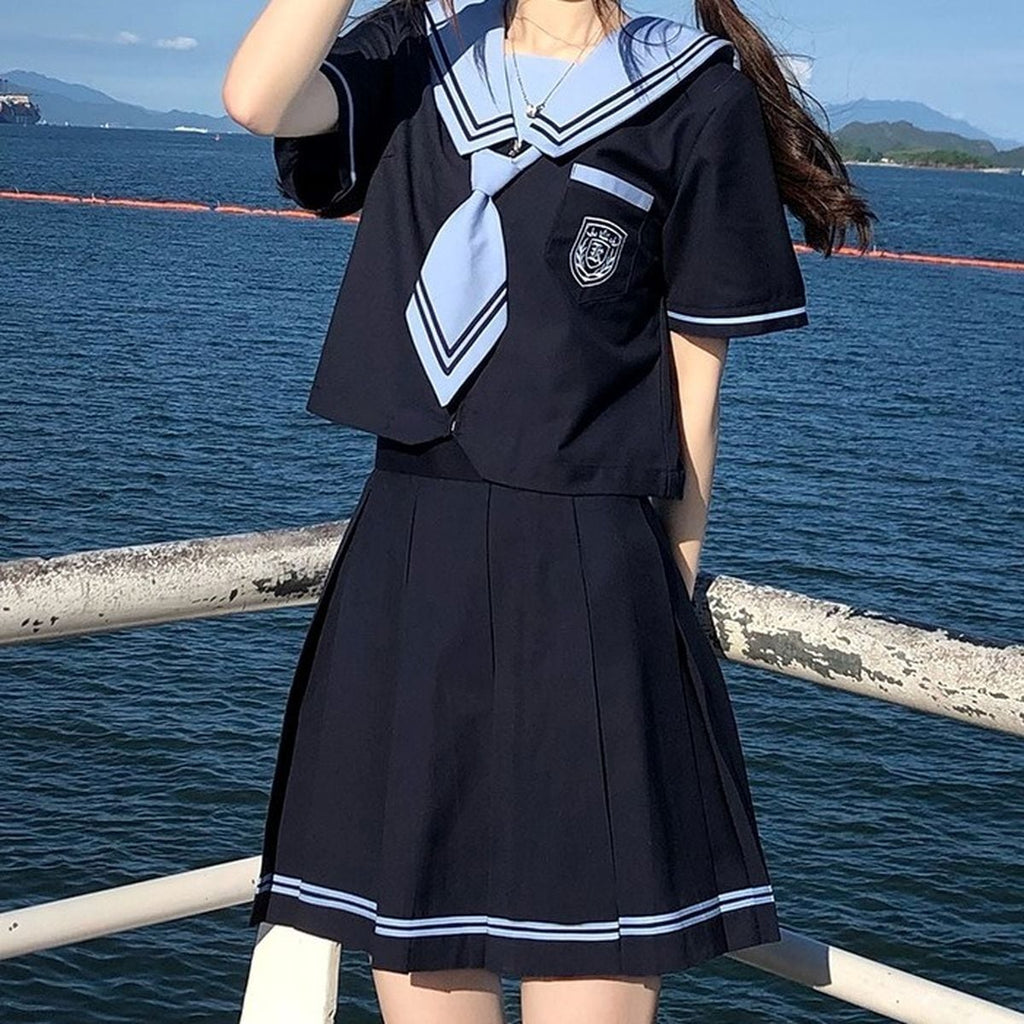 Navy Blue Sailor Outfit Set