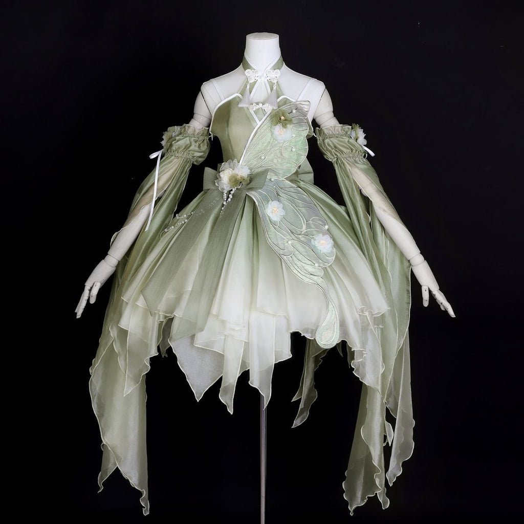 Butterfly Embroidered Chinese Dress Set