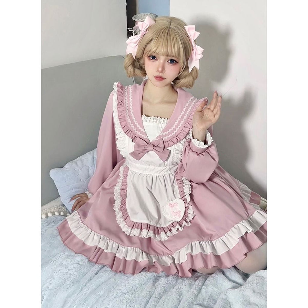 Sailor Collar Frill Maid Dress