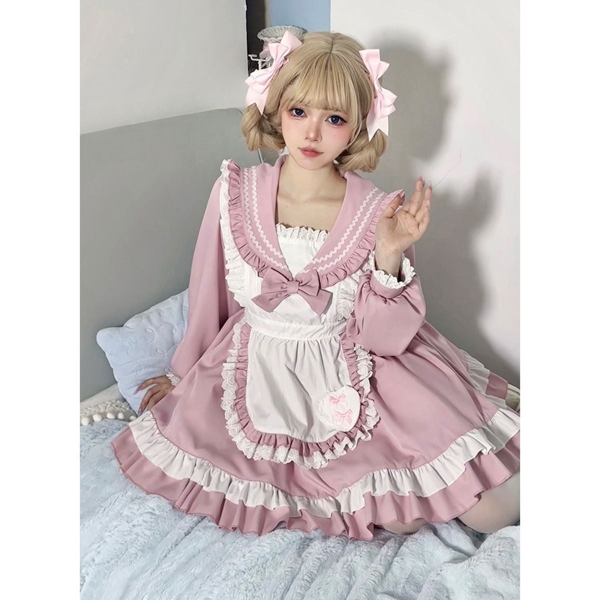 Sailor Collar Frill Maid Dress