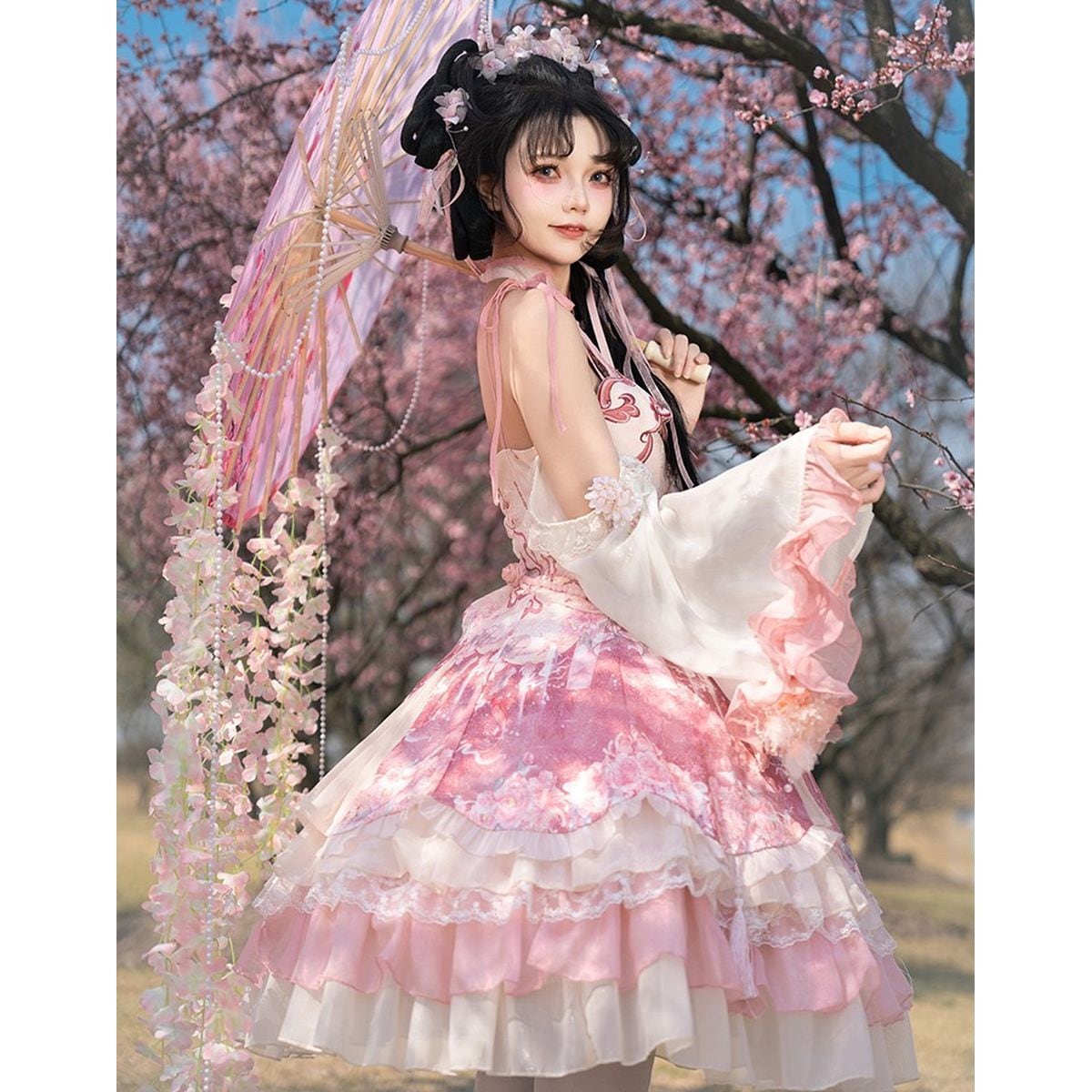 Cherry Blossom Chinese-Inspired Dress