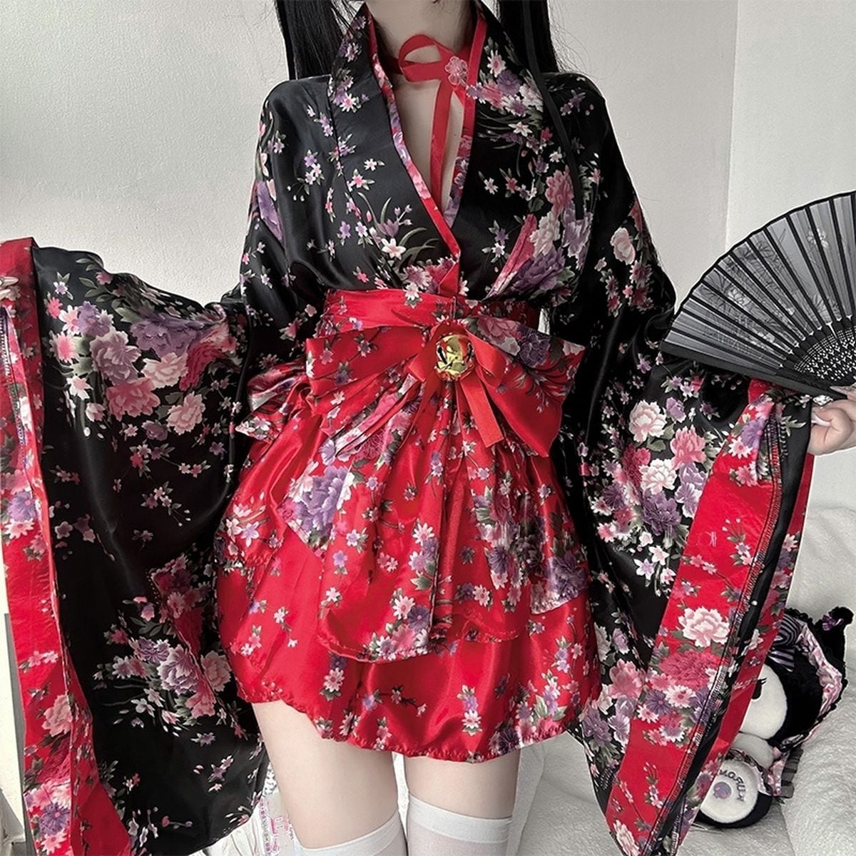 Kawaii Mini Skirt Kimono Set
