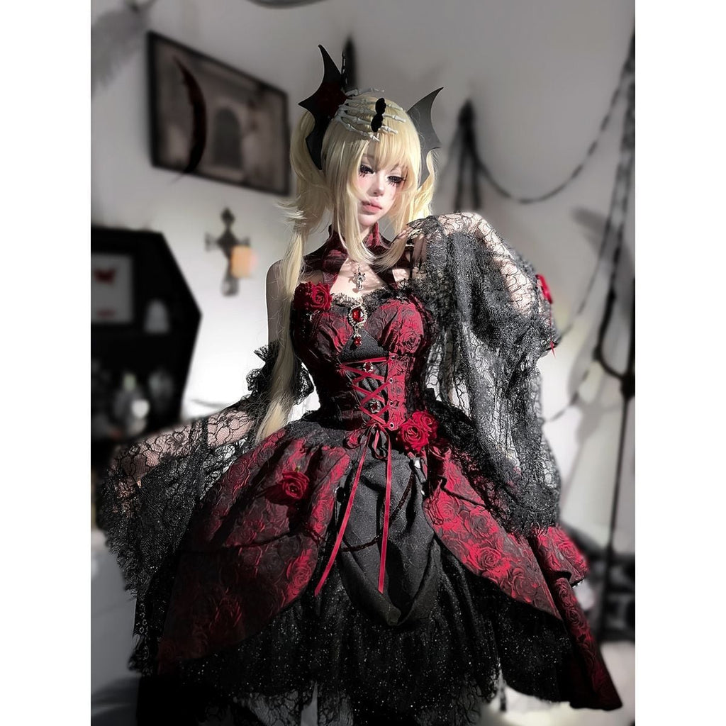Mystical Gothic Rose Dress Set