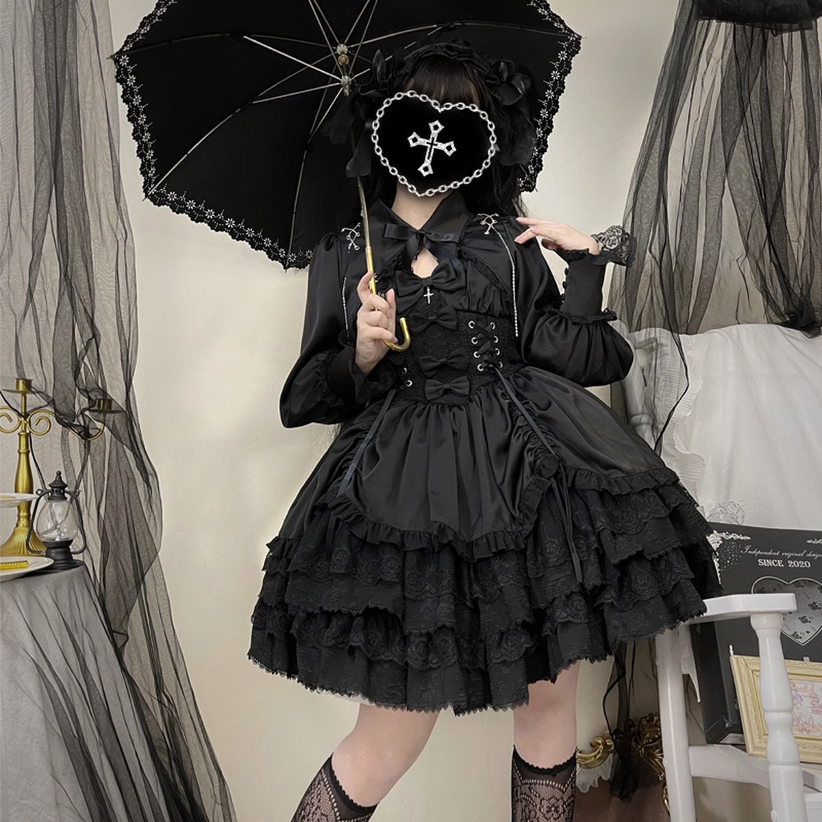 Gothic Corset Jumper Dress Set