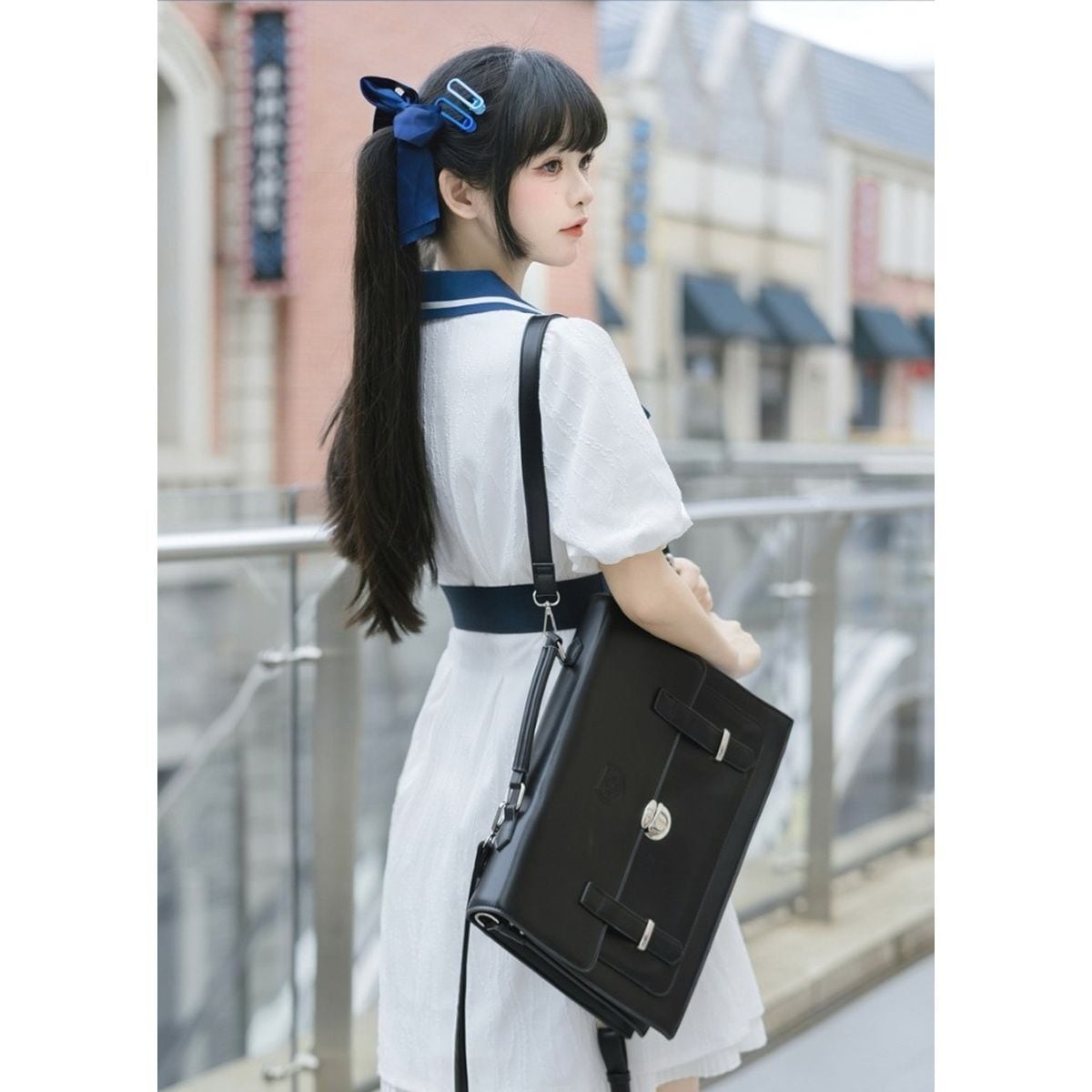 White Sailor Collar Dress