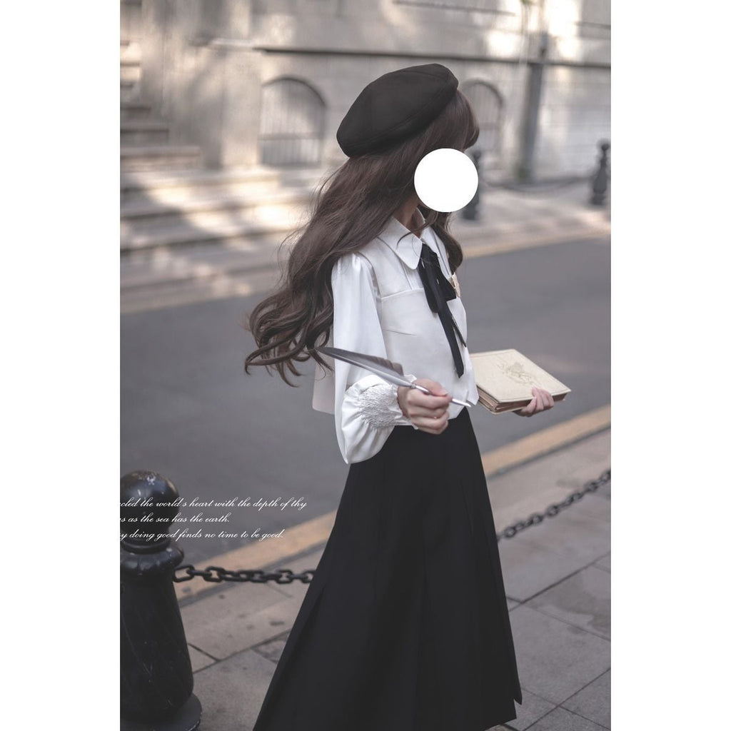 Elegant Long Skirt and Cape Ensemble