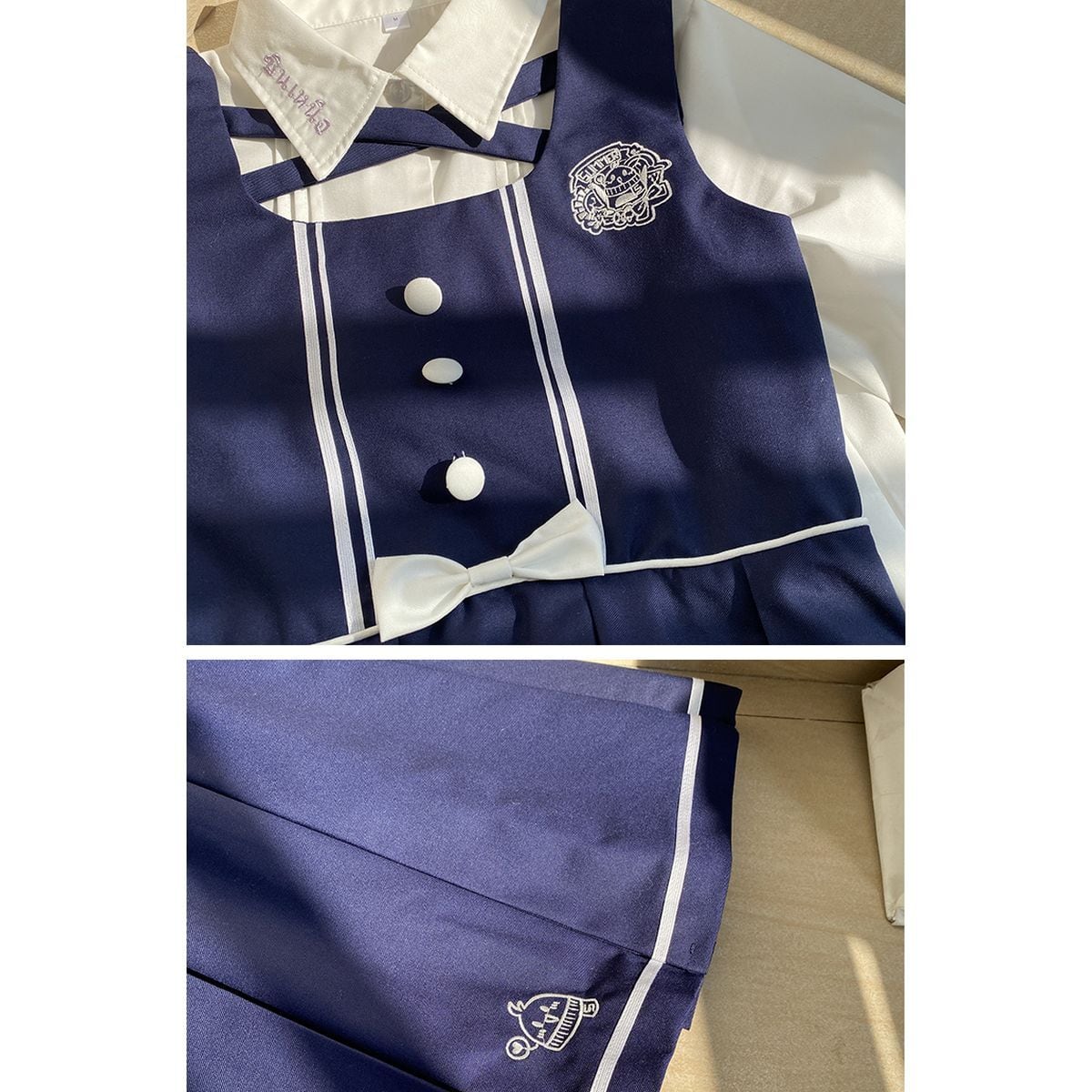 School-Style Pleated Jumper Skirt