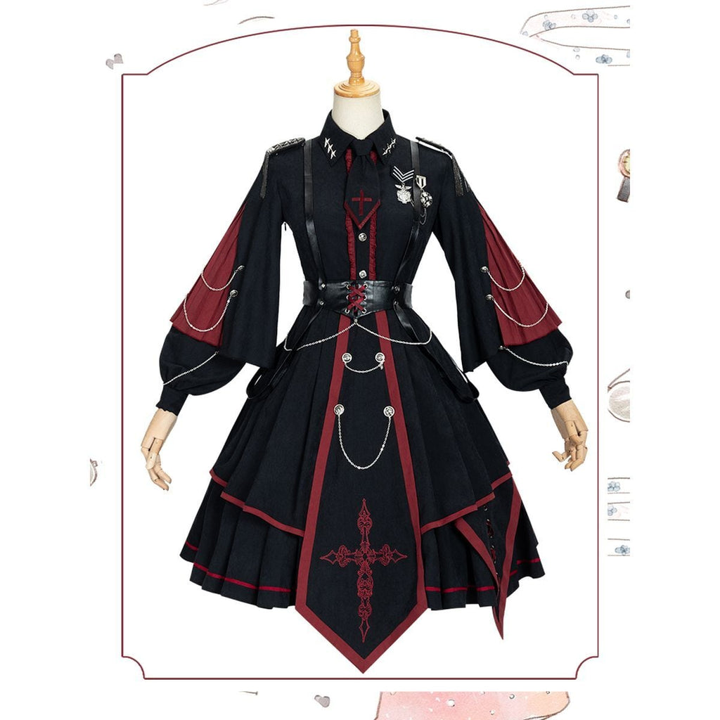 Cross Chain Military Lolita Dress