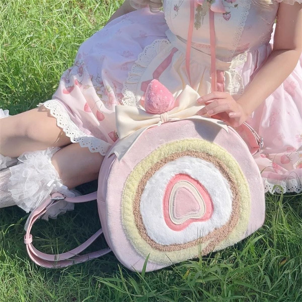 Strawberry Roll Cake Backpack