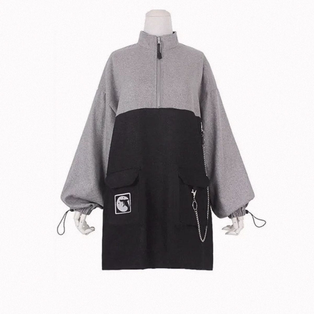 Stylish Felt Dress with Suspenders