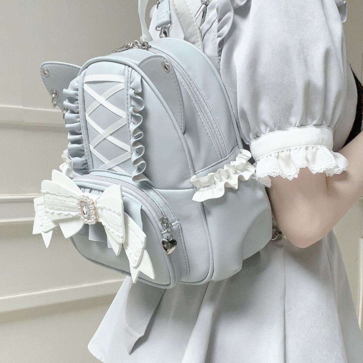 Kawaii Cat Ear Lace-Up Bag