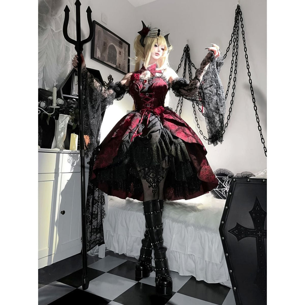 Mystical Gothic Rose Dress Set