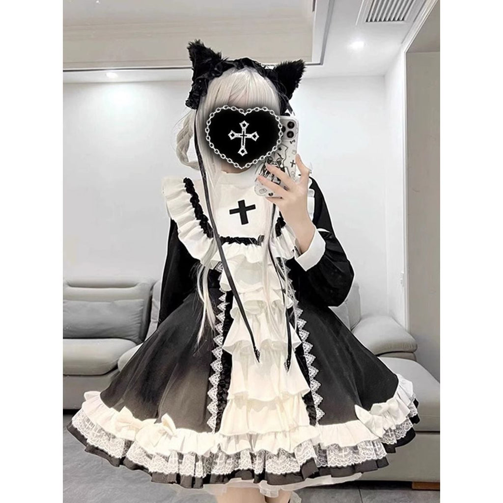 Dark Aesthetic Cross Gothic Dress