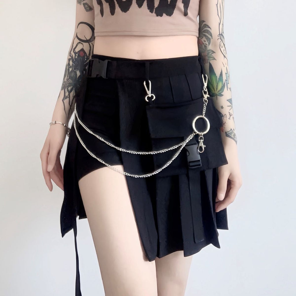 Asymmetrical Skirt with Shorts
