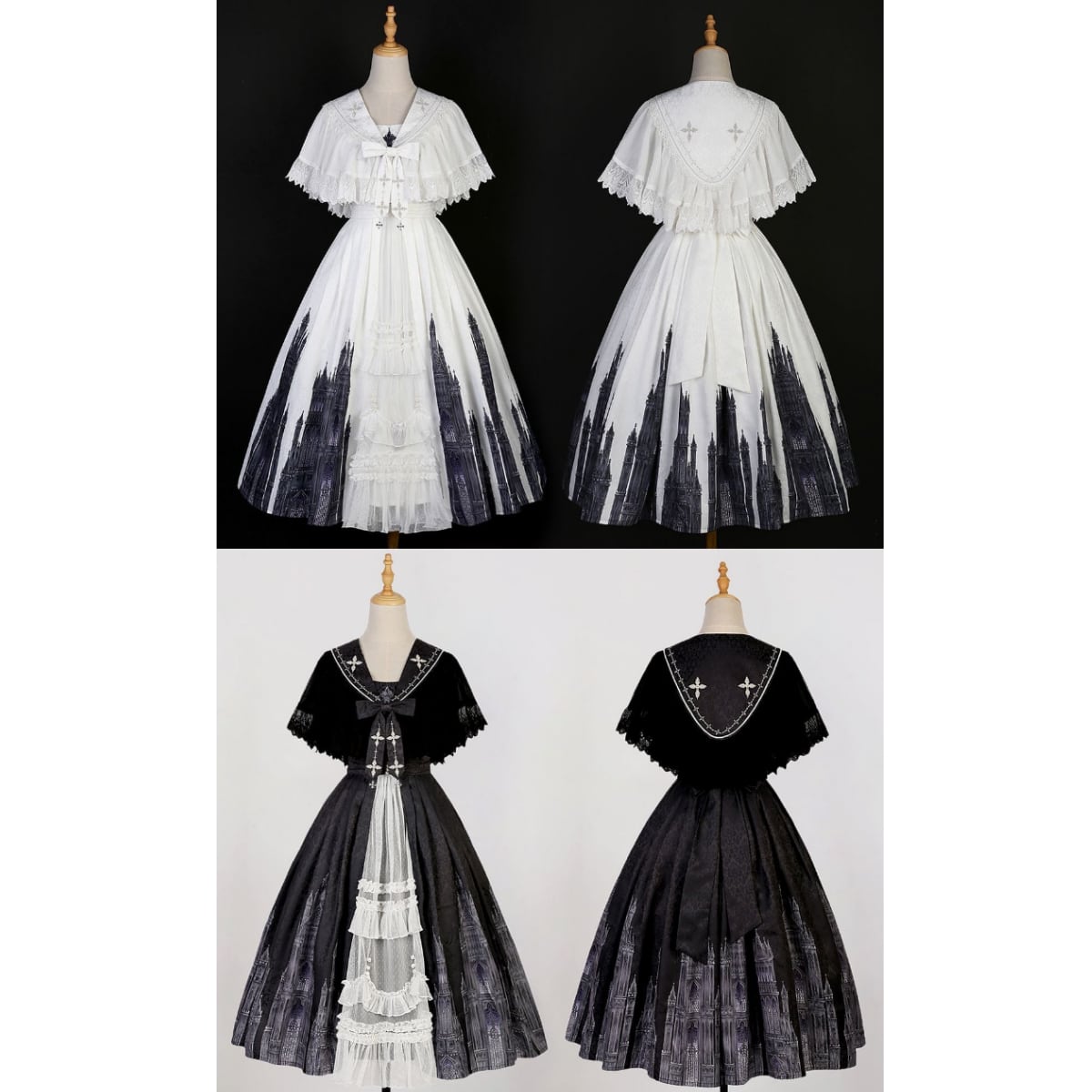 Gothic-Inspired Cape Jumper Skirt Outfit