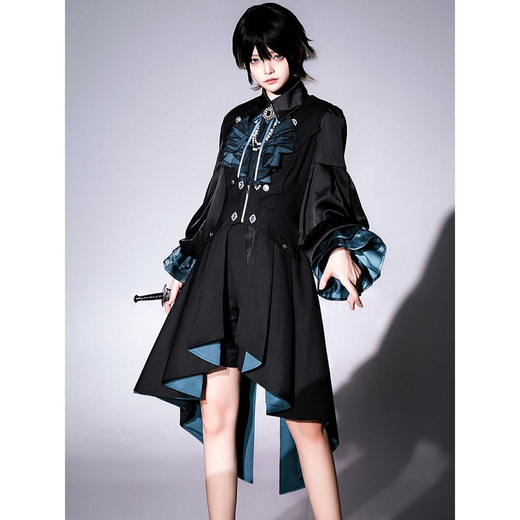 Noble Black and Blue Prince Attire