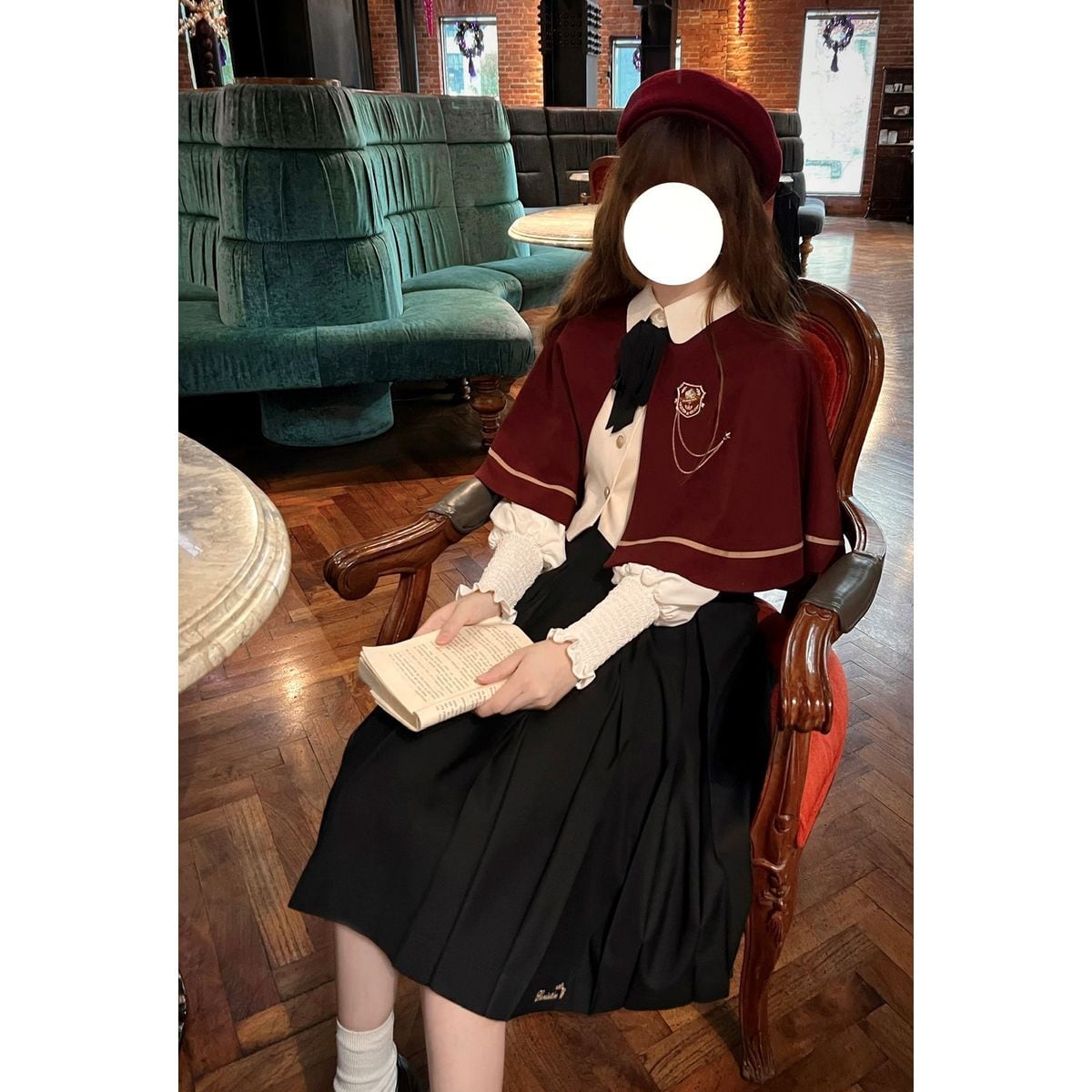 Elegant Long Skirt and Cape Ensemble