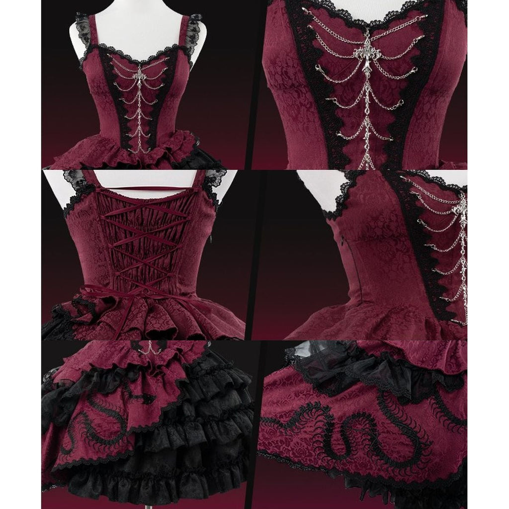 Gothic x China Asymmetrical Jumper Skirt