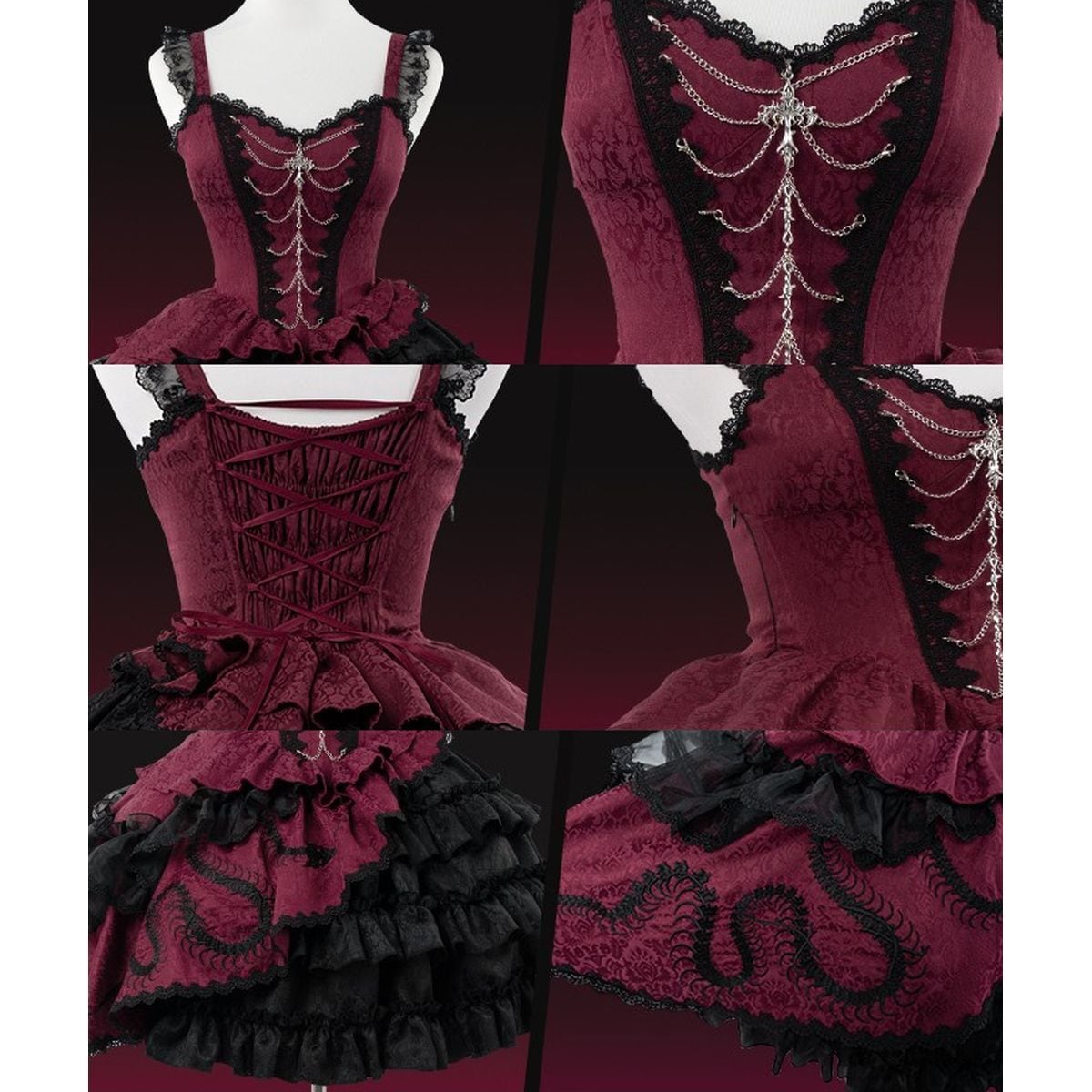 Gothic x China Asymmetrical Jumper Skirt