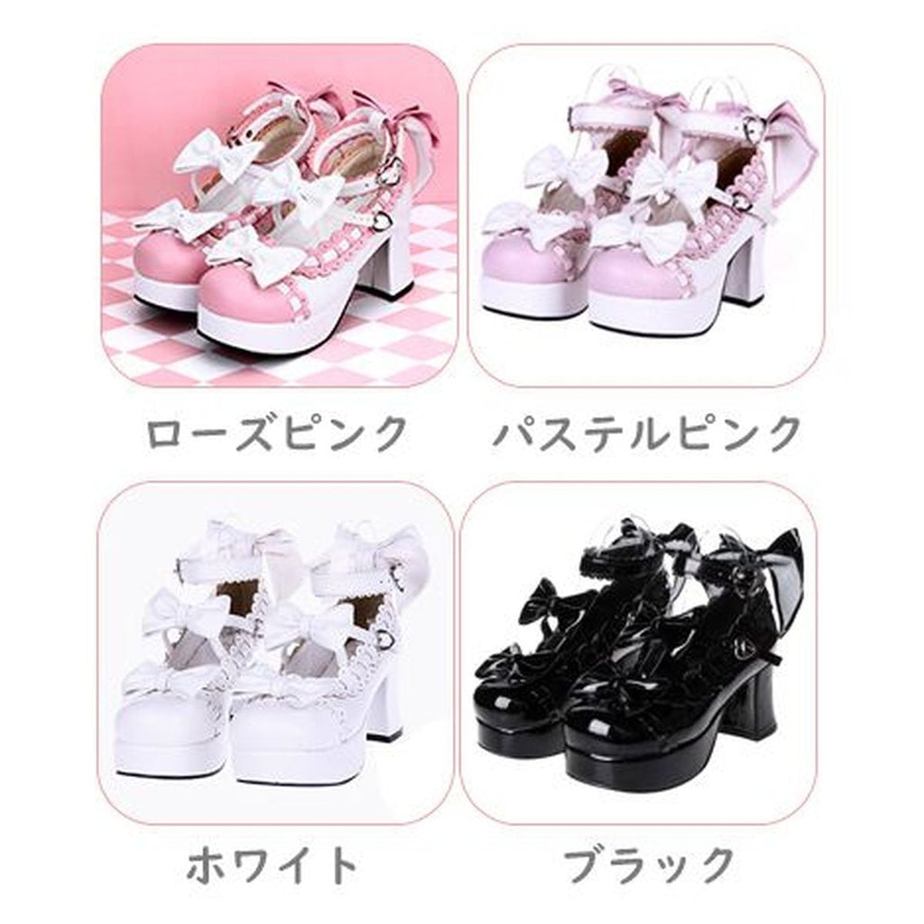 Heart Ribbon Lolita High Heels