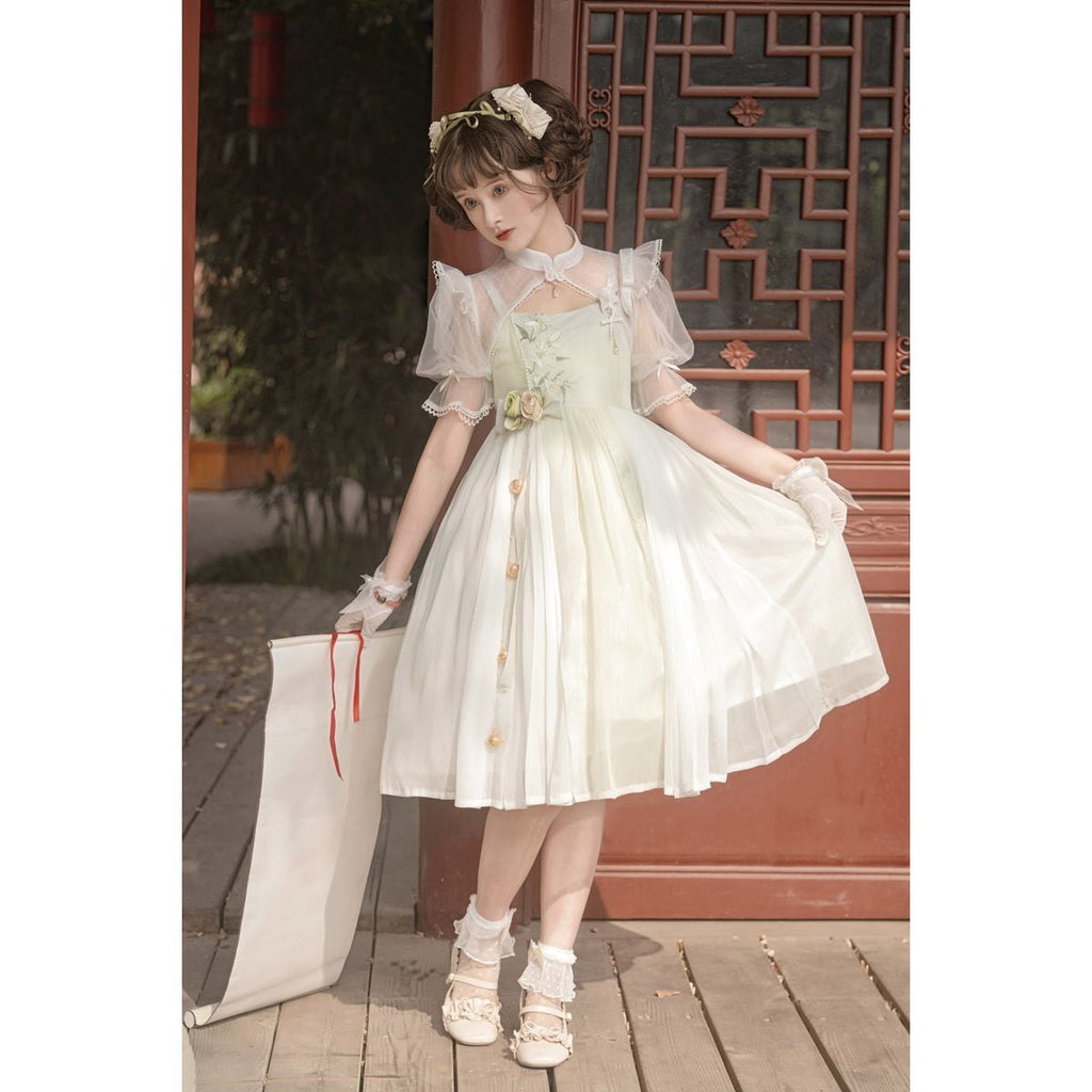 Charming Floral Lace Dress Ensemble