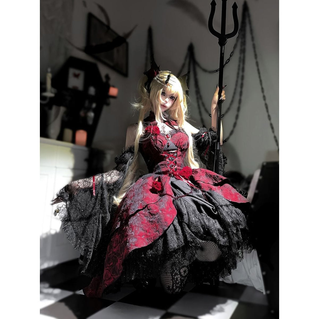 Mystical Gothic Rose Dress Set