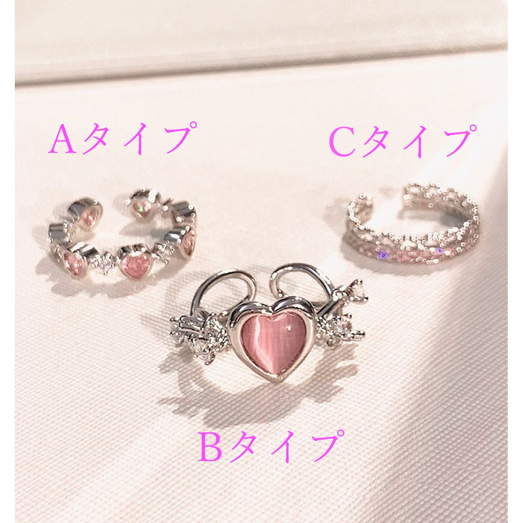Kawaii Heart Charm Ring