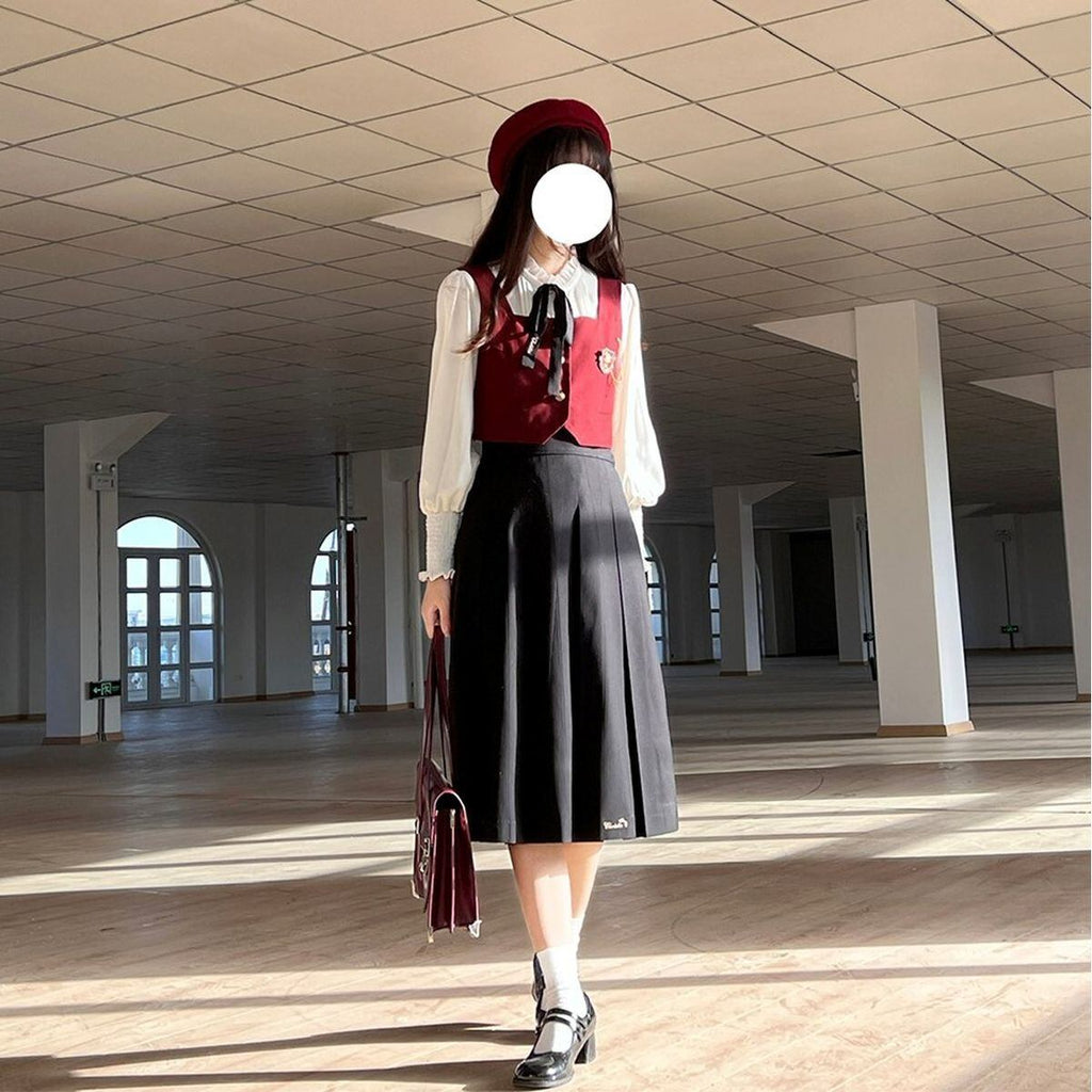 Elegant Long Skirt and Cape Ensemble