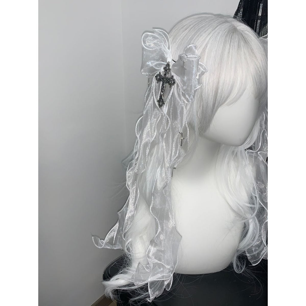 Cross Frill Ribbon Hair Accessory