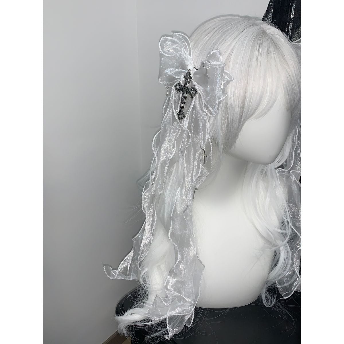 Cross Frill Ribbon Hair Accessory