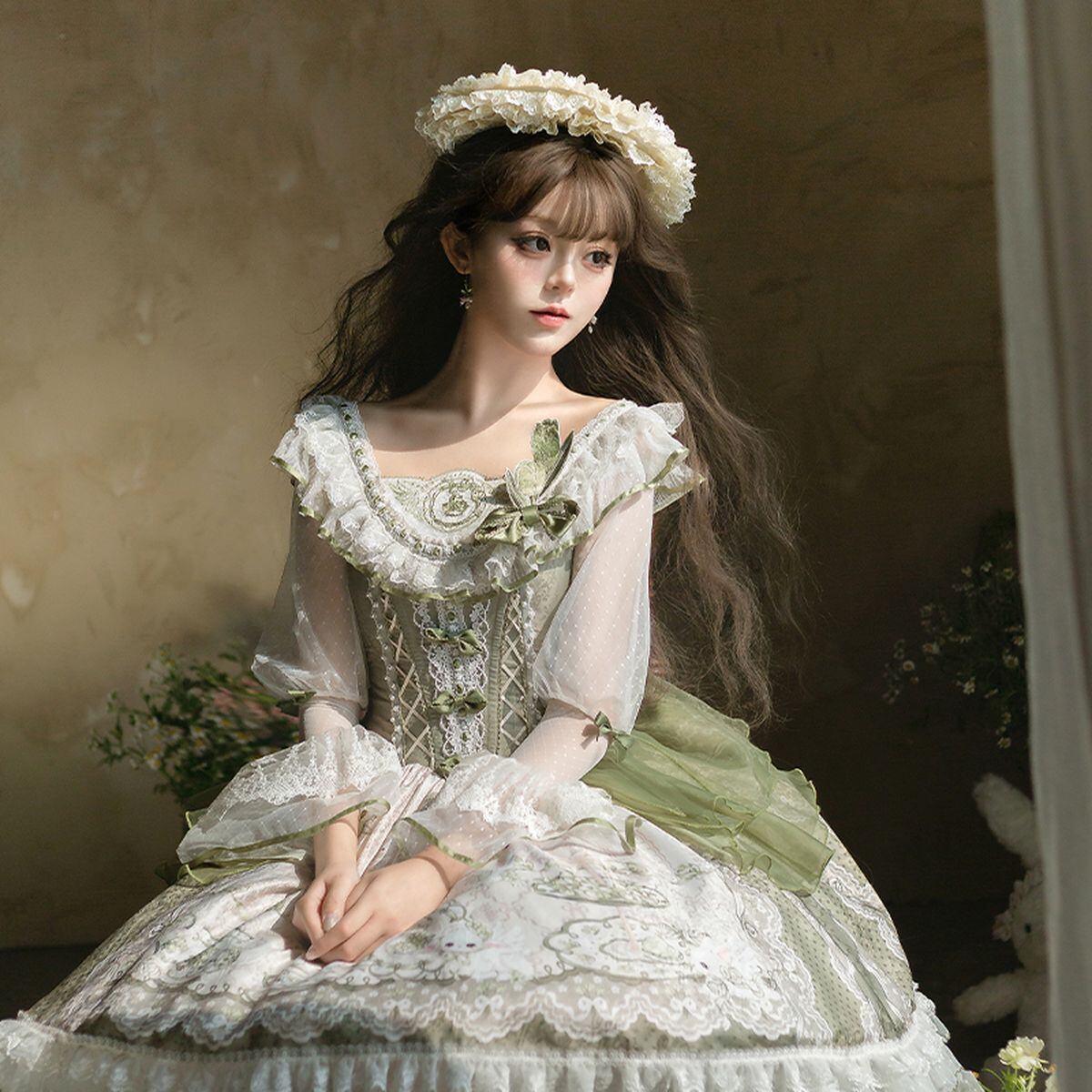 Elegant Green Frill Lolita Dress