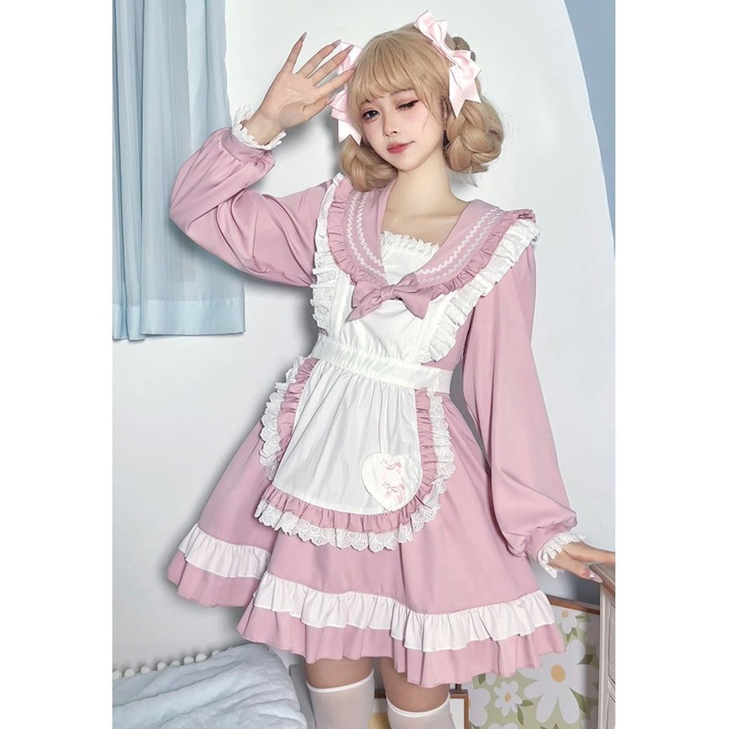 Sailor Collar Frill Maid Dress