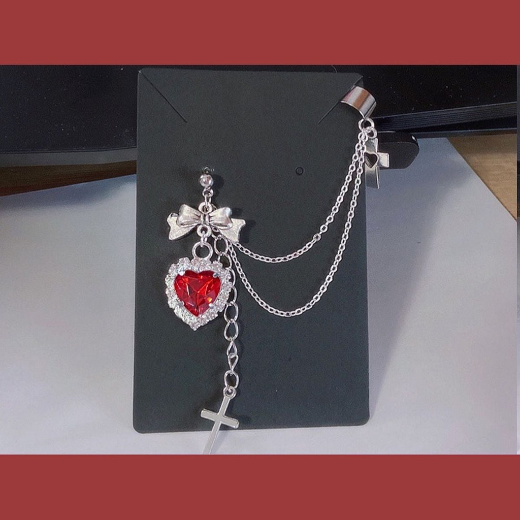 Jirai-kei Style Cross Chain Earrings