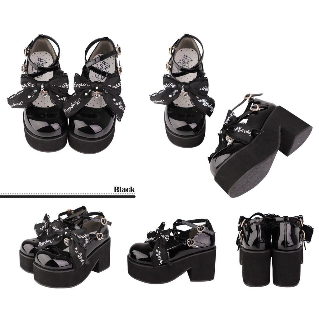Jirai Kei Ribbon Platform Shoes