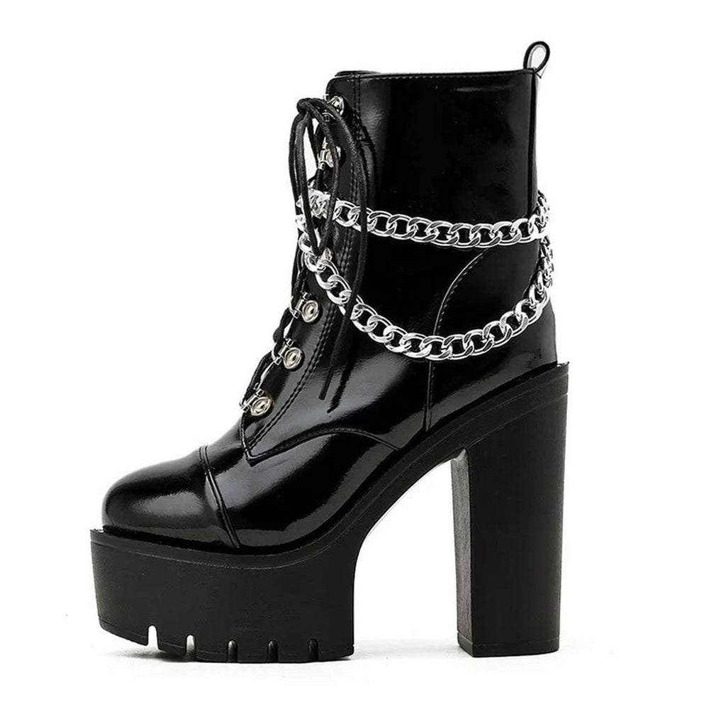 Short Boots with Chain Detail