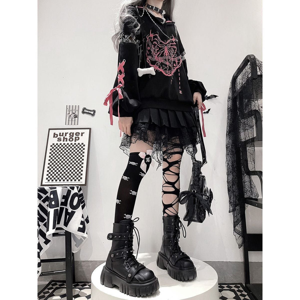 Y2K Subculture Chain Belt Top Set