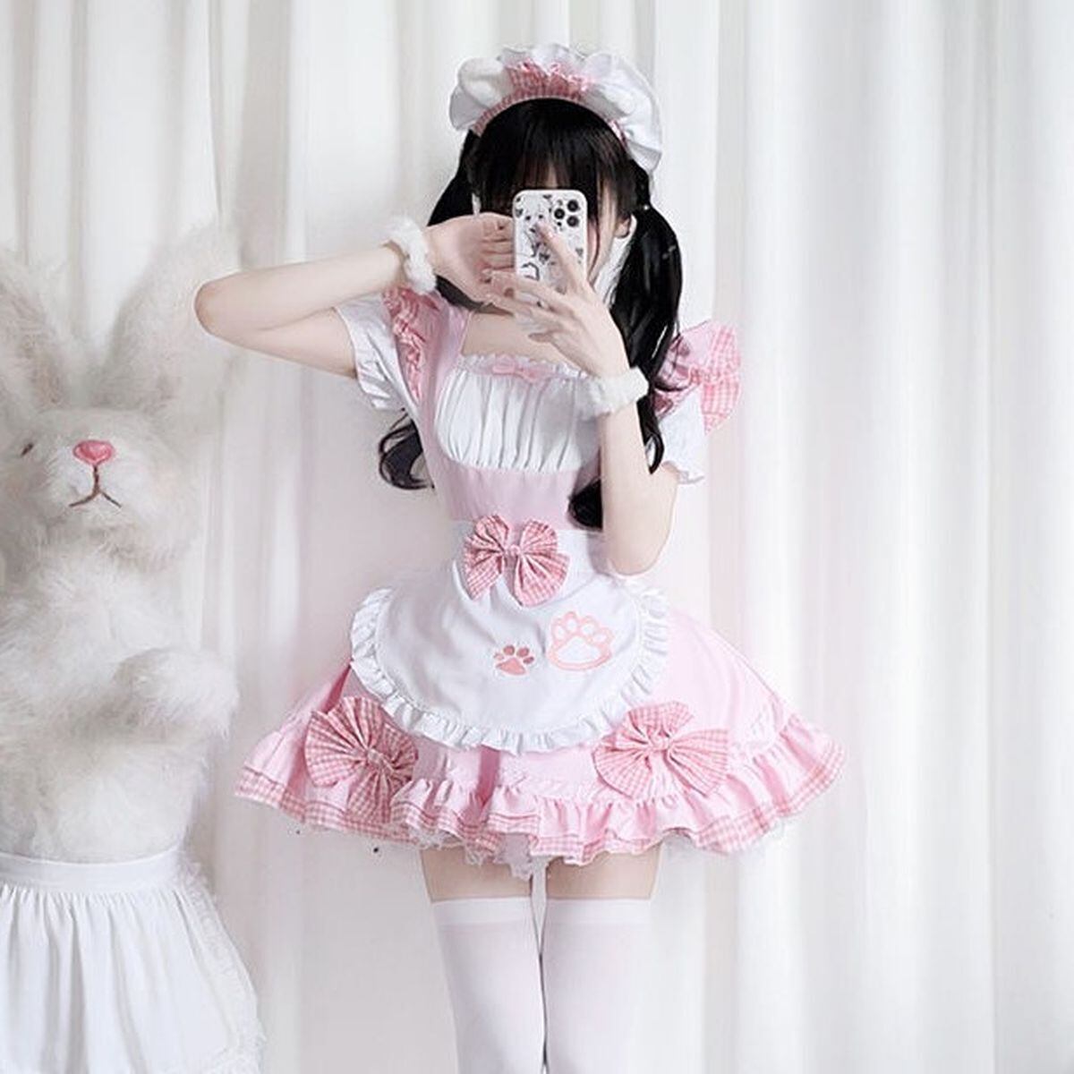 Cat Maid Set with Choker and Pannier