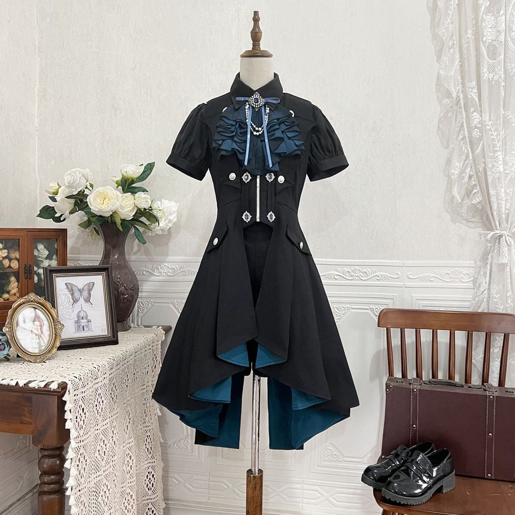 Noble Black and Blue Prince Attire