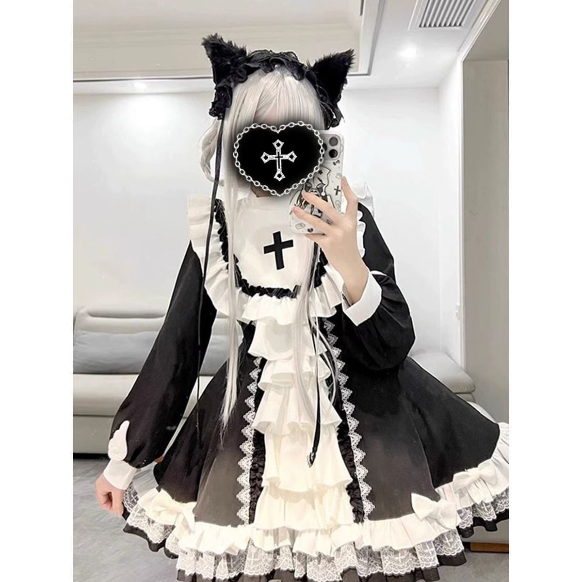 Dark Aesthetic Cross Gothic Dress