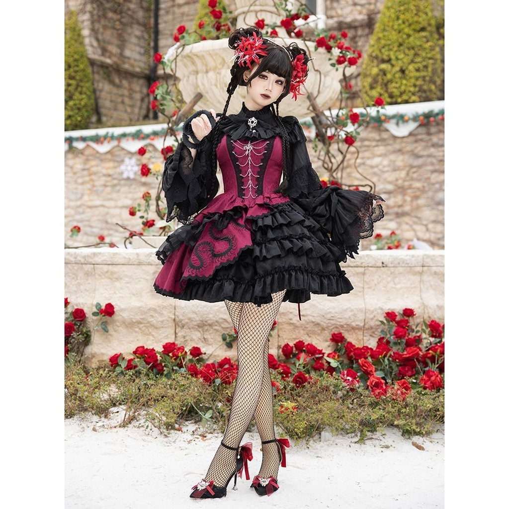 Gothic x China Asymmetrical Jumper Skirt