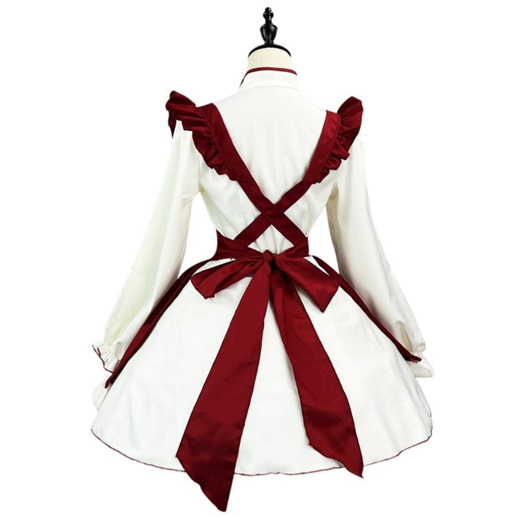 Red Frilled Maid Outfit with Chinese Design