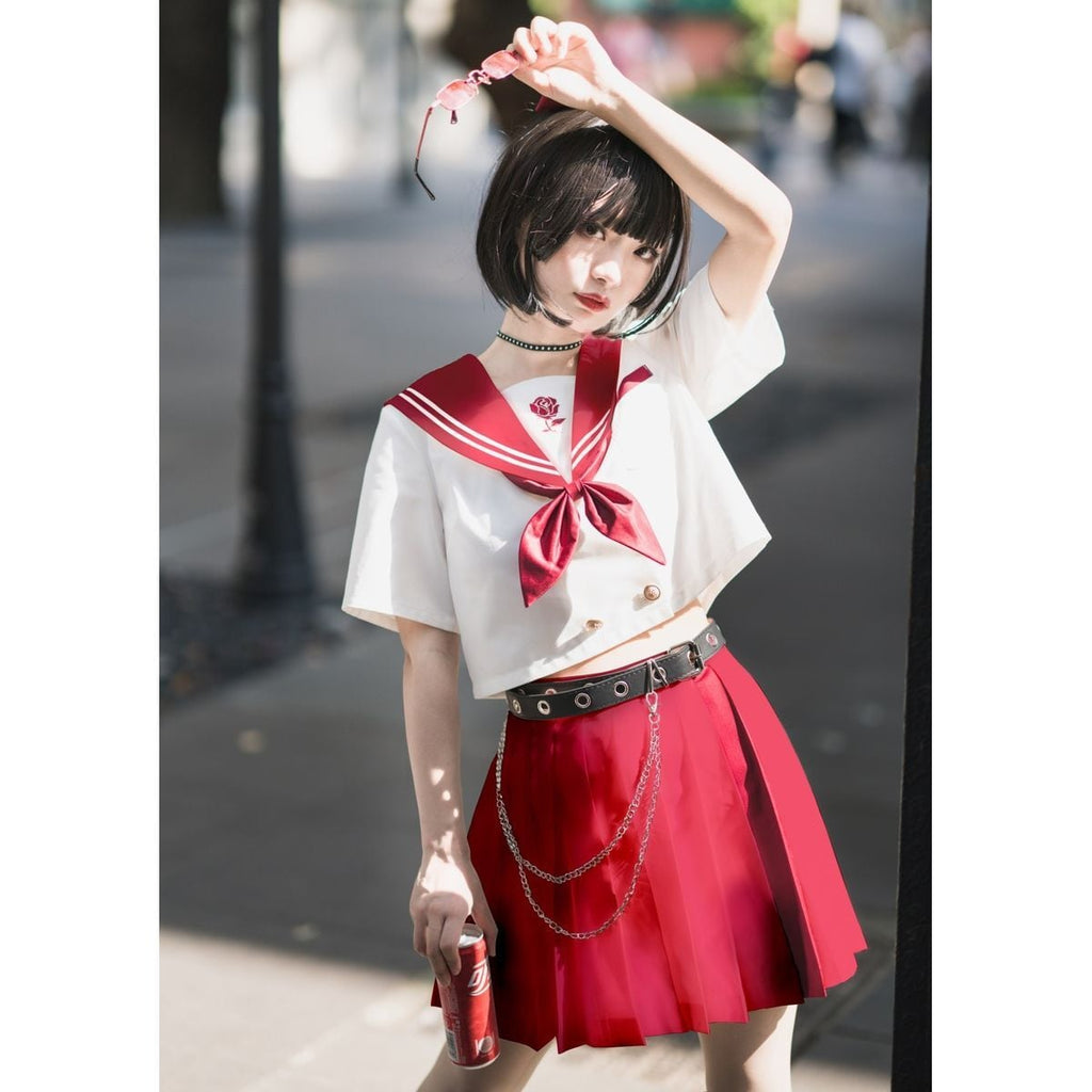 Red and White Sailor Uniform