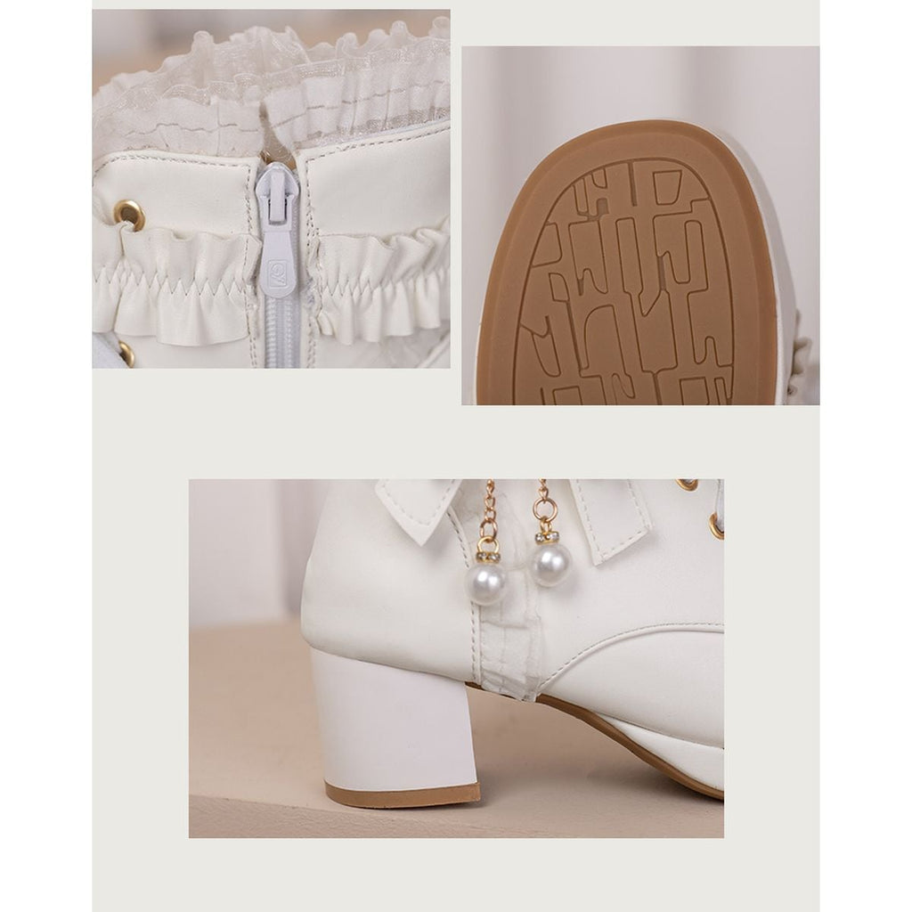 owknot Pearl Accent Ankle Boots