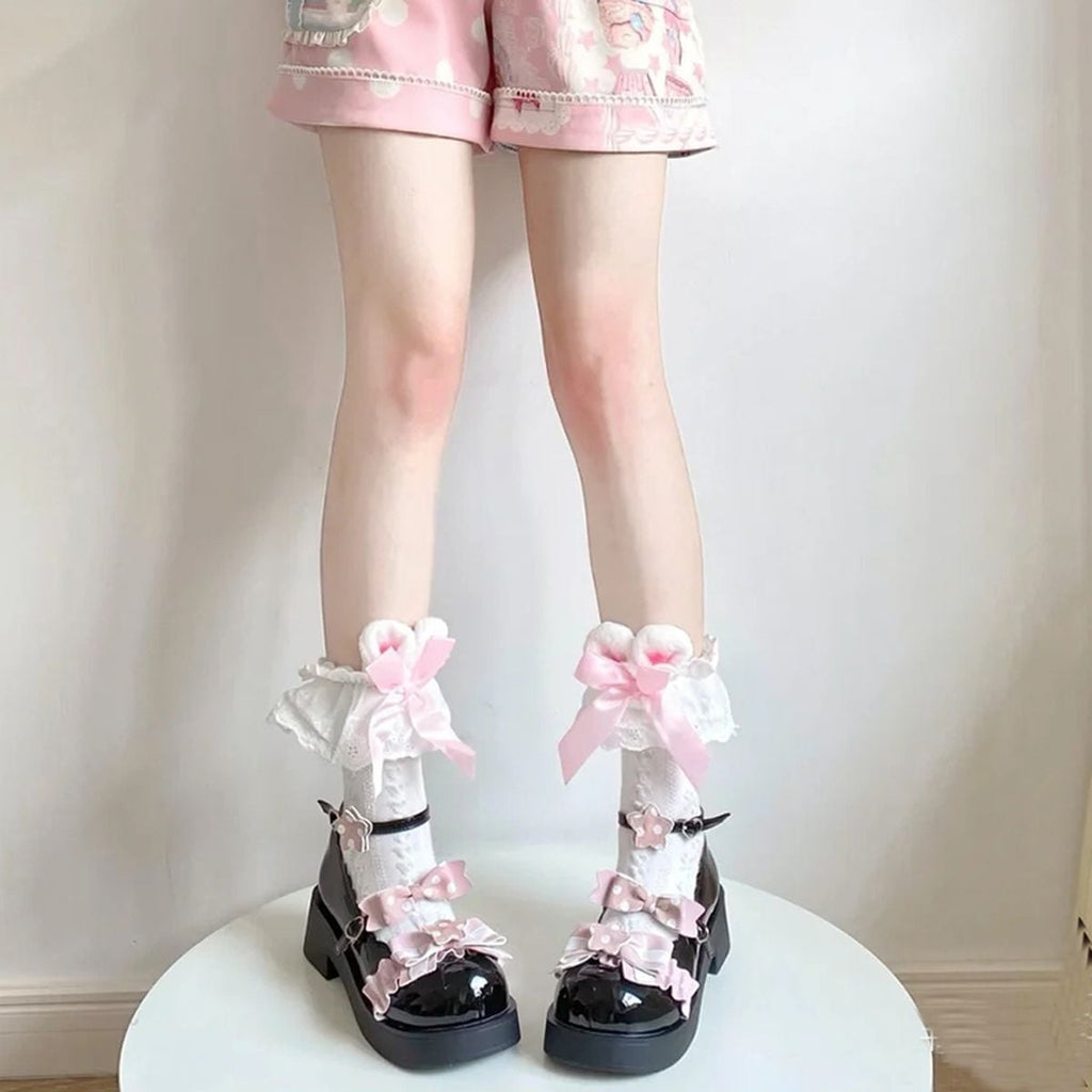 Cute Bunny Ribbon Socks