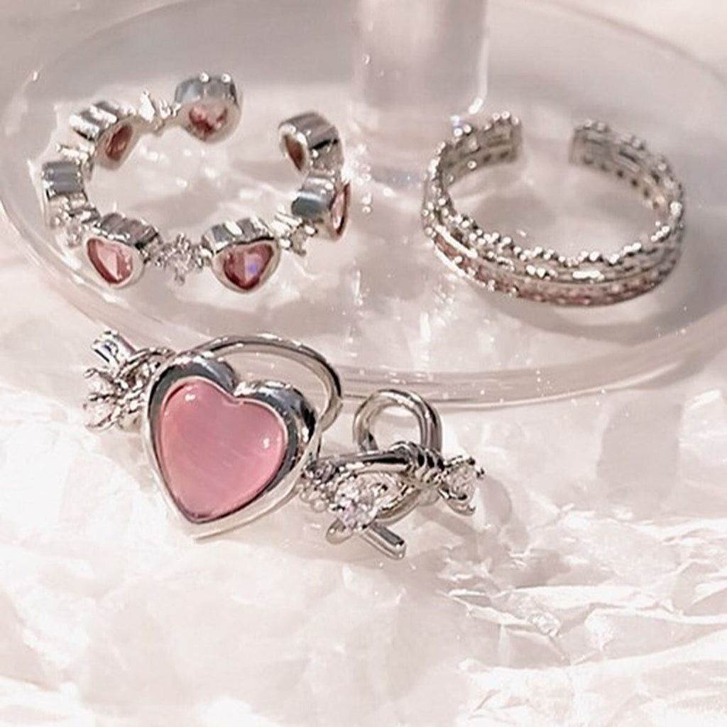 Kawaii Heart Charm Ring